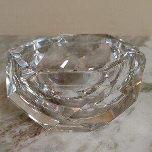 Crystal Ashtray Signed Val St Lambert
